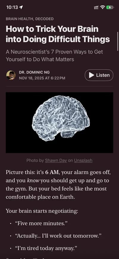 Neuroscience article about brain habits